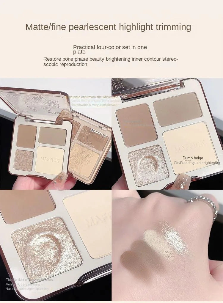 Multifunctional Face Powder Palette: Contour, Bronze & Highlight