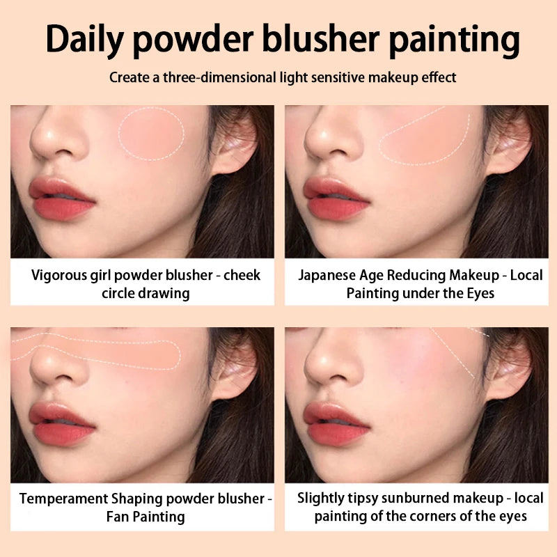 Kakashow Youthful Gradient Blush - Natural Nude Shade, Easy-to-Blend Formula with Long-lasting Matte Finish,