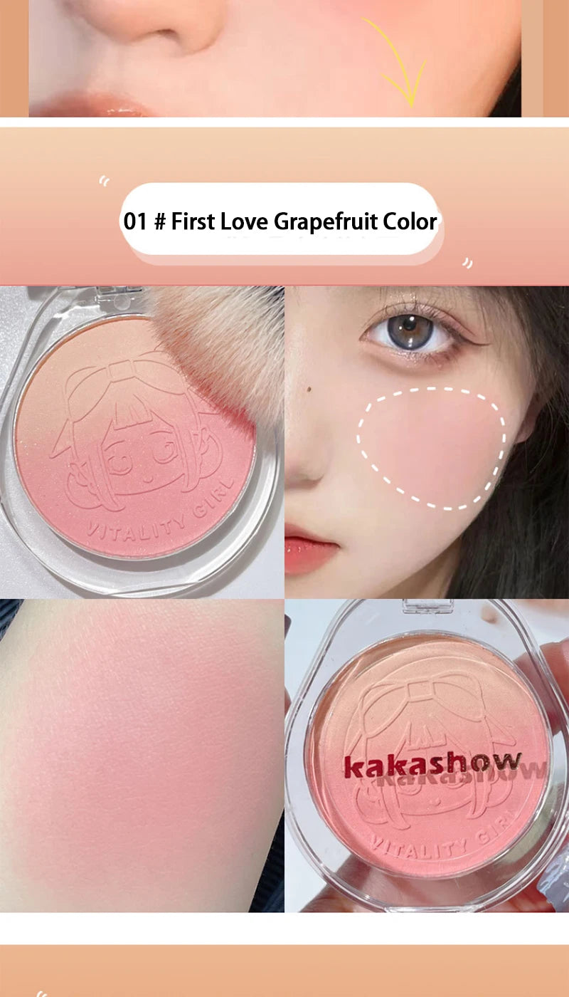 Kakashow Youthful Gradient Blush - Natural Nude Shade, Easy-to-Blend Formula with Long-lasting Matte Finish,
