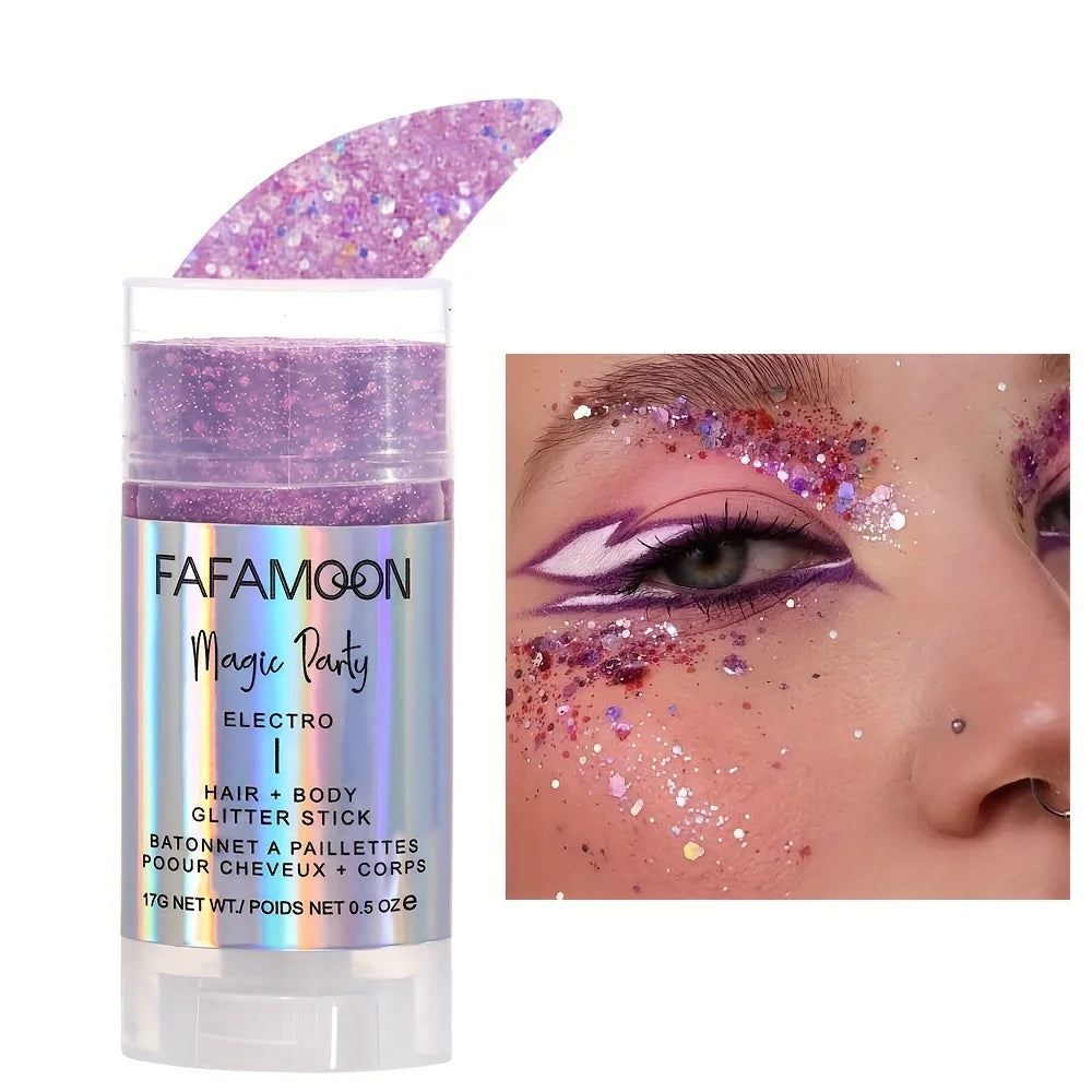 Holographic Body & Face Glitter Stick: Festival Ready