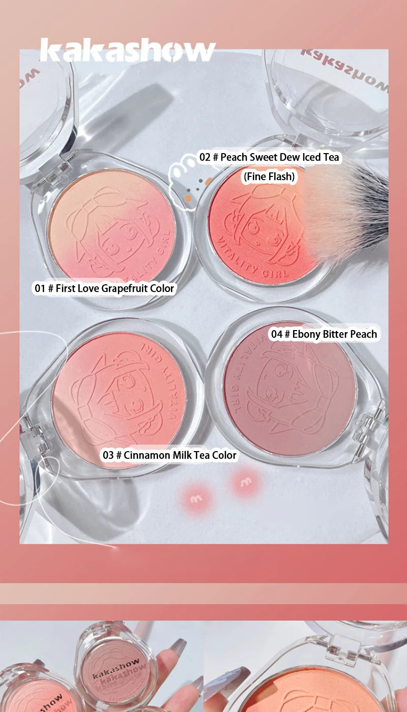 Kakashow Youthful Gradient Blush - Natural Nude Shade, Easy-to-Blend Formula with Long-lasting Matte Finish,