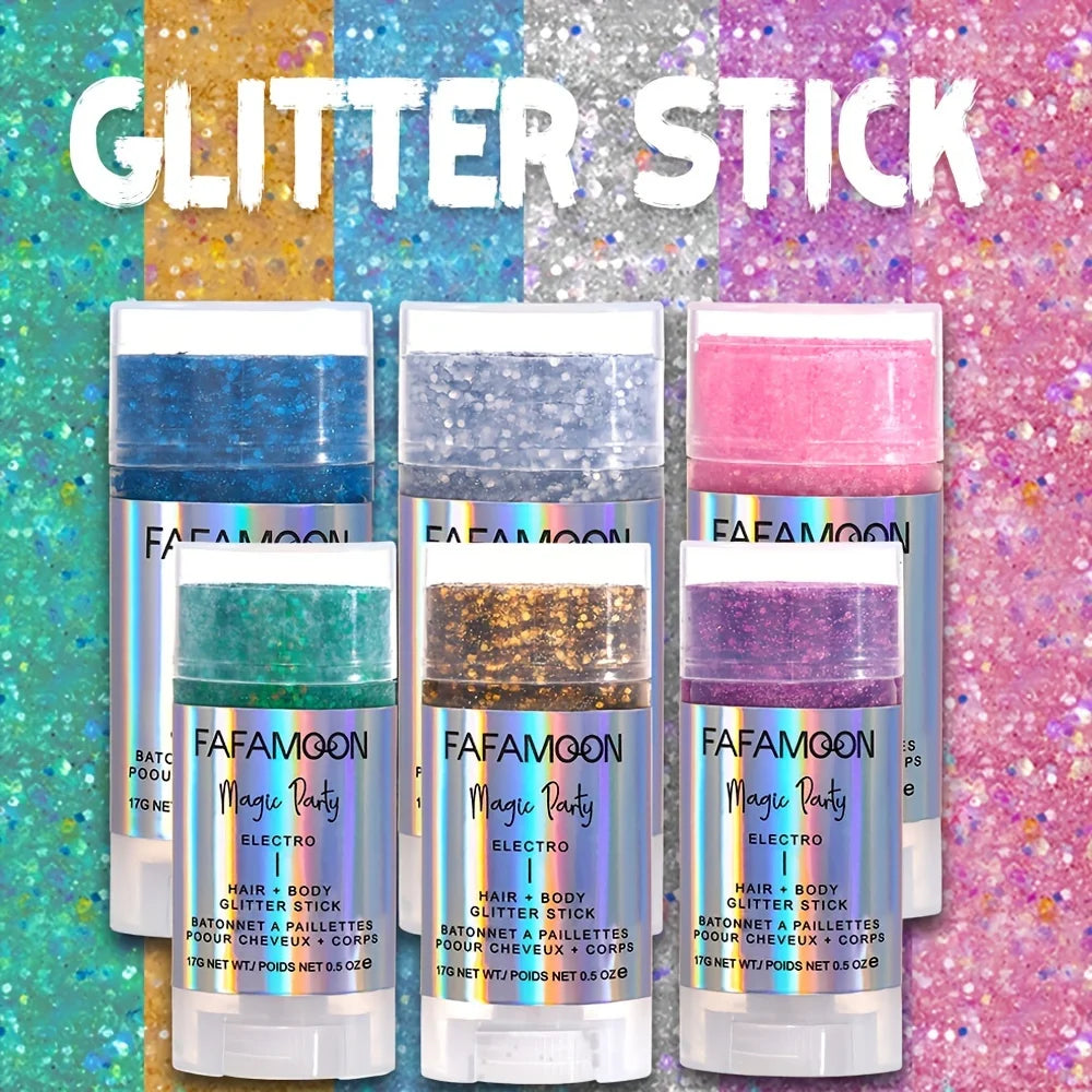 Holographic Body & Face Glitter Stick: Festival Ready