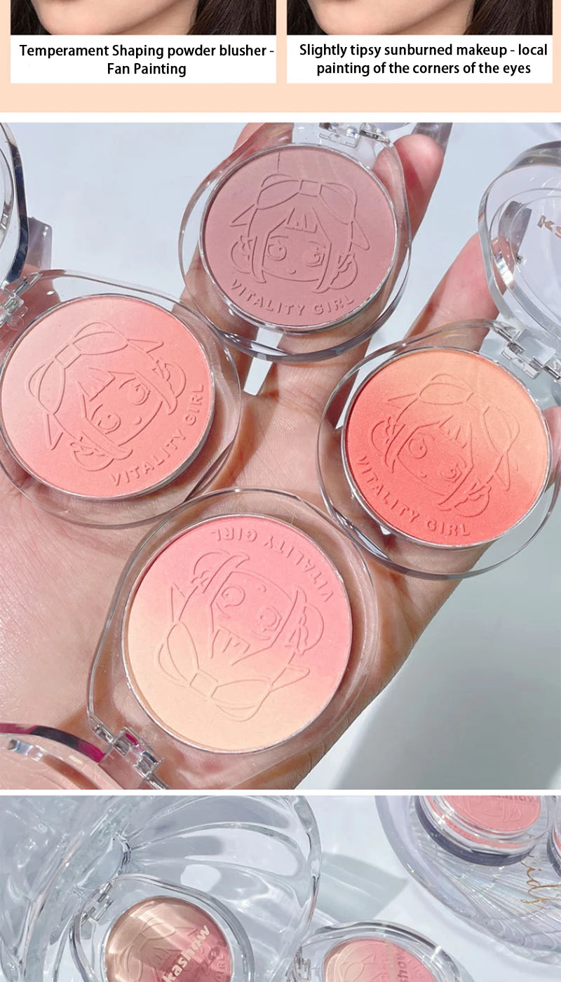 Kakashow Youthful Gradient Blush - Natural Nude Shade, Easy-to-Blend Formula with Long-lasting Matte Finish,