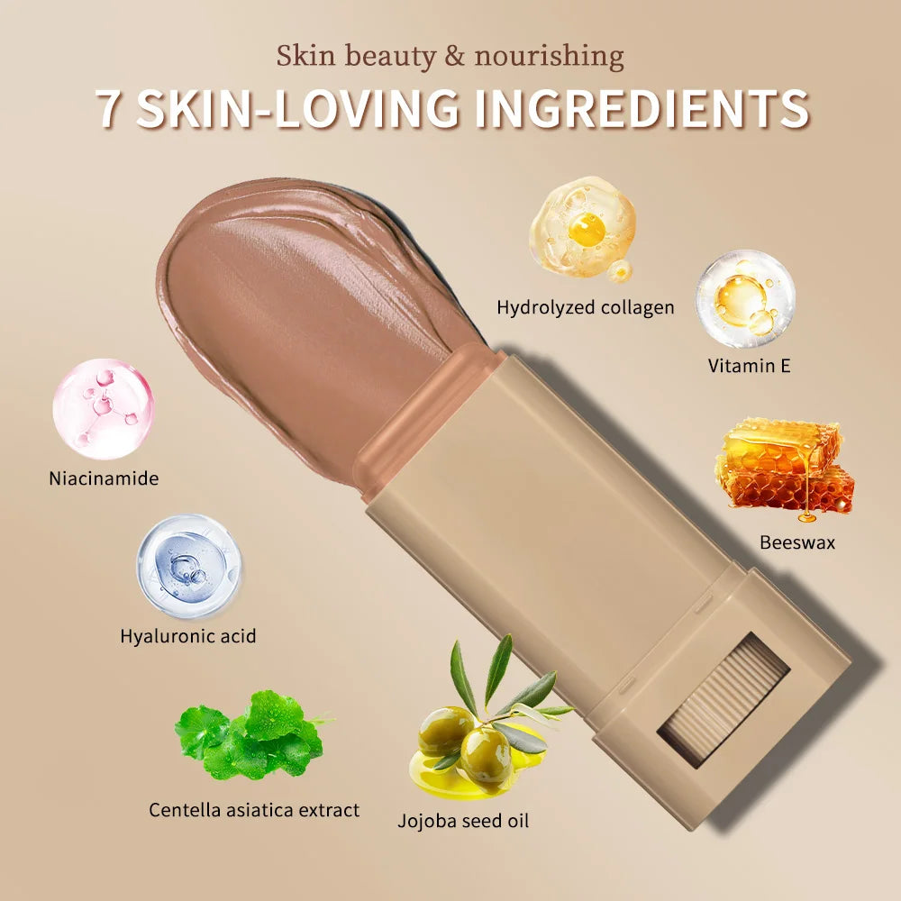 High Coverage Stick Foundation: Smooth, Plumping Bronze Tint