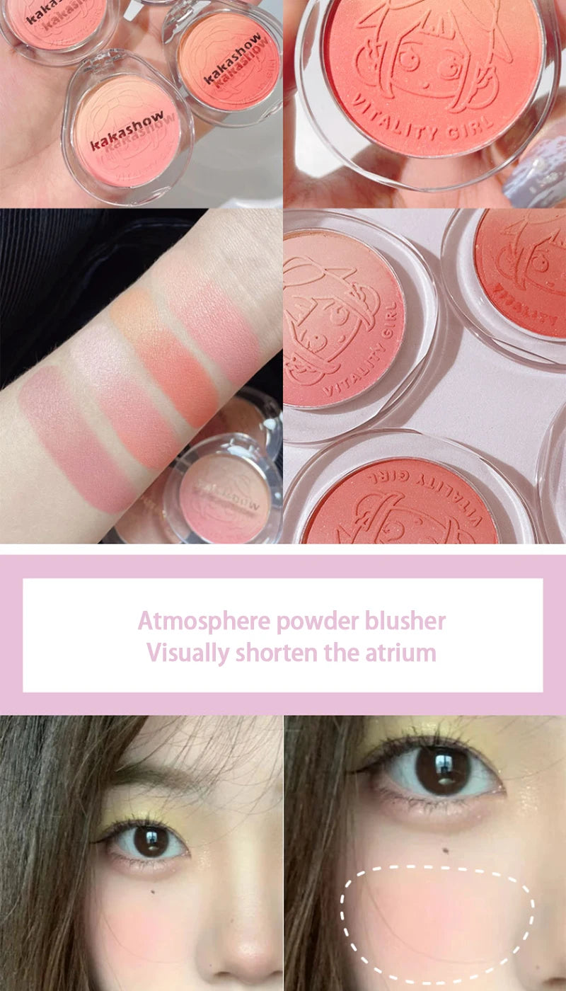 Kakashow Youthful Gradient Blush - Natural Nude Shade, Easy-to-Blend Formula with Long-lasting Matte Finish,