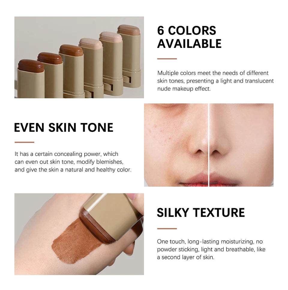 High Coverage Stick Foundation: Smooth, Plumping Bronze Tint