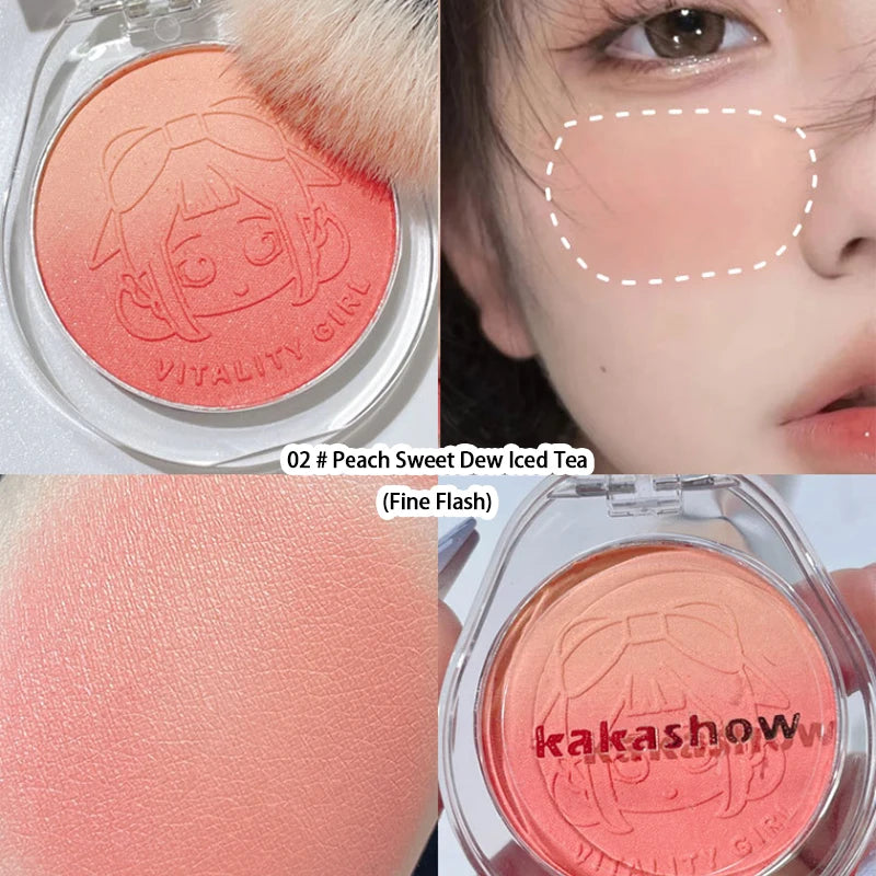 Kakashow Youthful Gradient Blush - Natural Nude Shade, Easy-to-Blend Formula with Long-lasting Matte Finish,