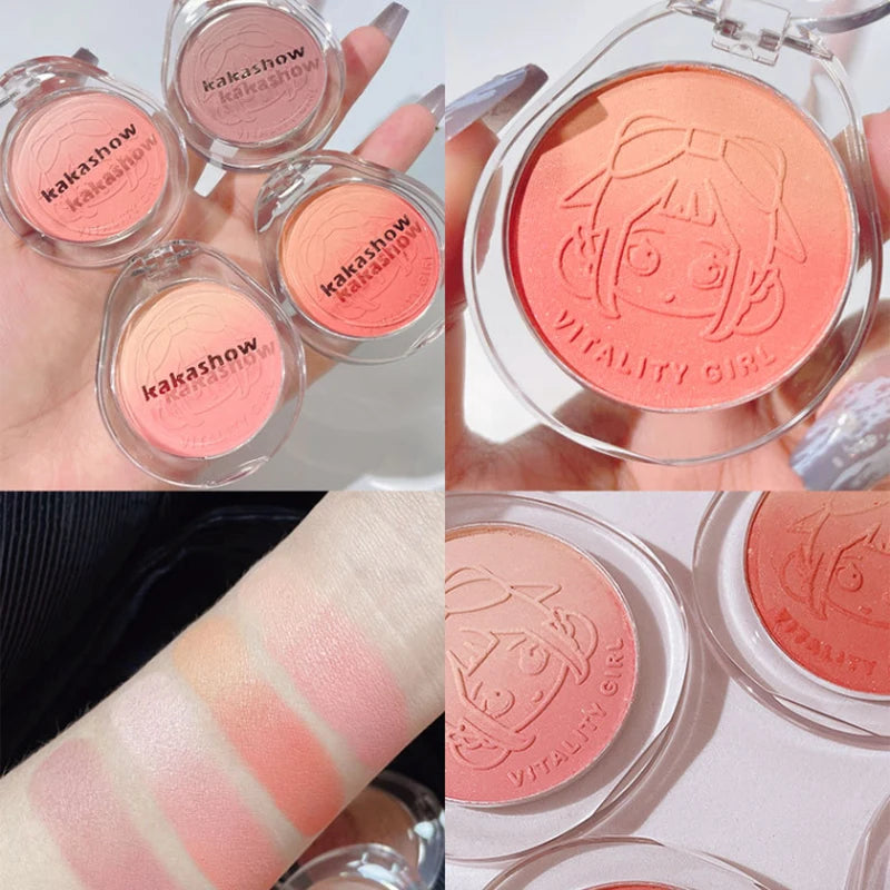 Kakashow Youthful Gradient Blush - Natural Nude Shade, Easy-to-Blend Formula with Long-lasting Matte Finish,