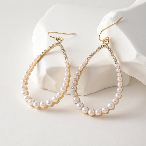 Women's French Fashion Pearl Decorative Drop Shape Earrings