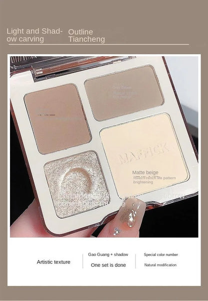 Multifunctional Face Powder Palette: Contour, Bronze & Highlight