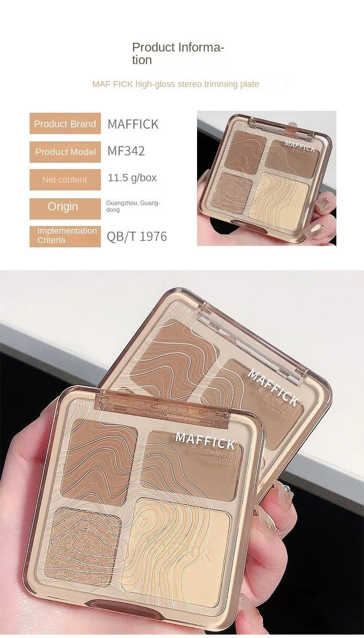 Multifunctional Face Powder Palette: Contour, Bronze & Highlight