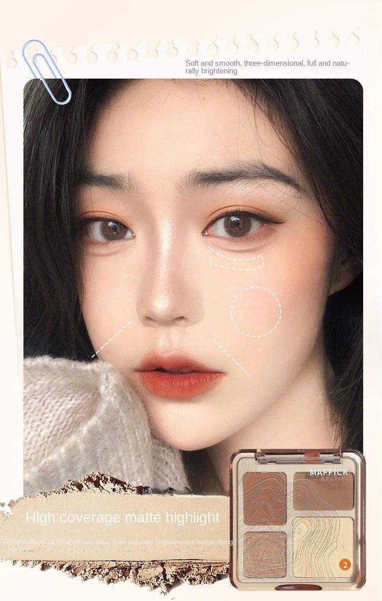 Multifunctional Face Powder Palette: Contour, Bronze & Highlight