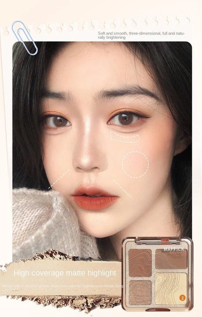 Multifunctional Face Powder Palette: Contour, Bronze & Highlight