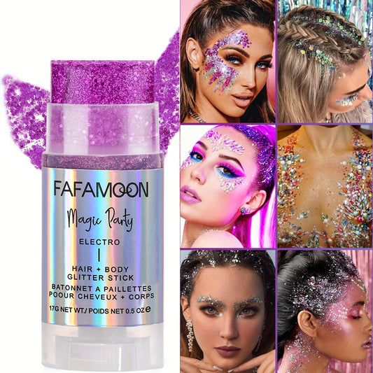 Holographic Body & Face Glitter Stick: Festival Ready