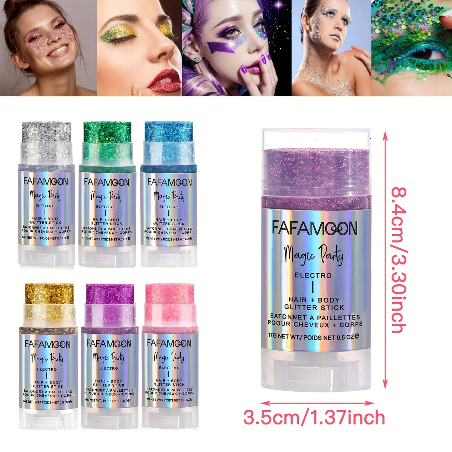 Holographic Body & Face Glitter Stick: Festival Ready