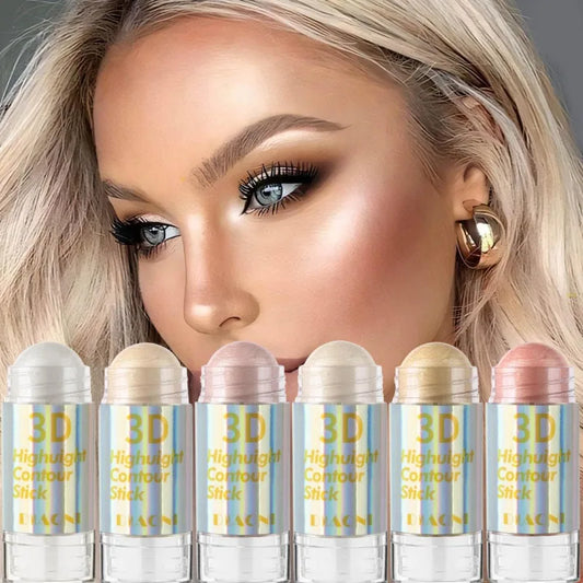 6-Color 3D Highlighter Stick: Contour, Bronze & Shimmer