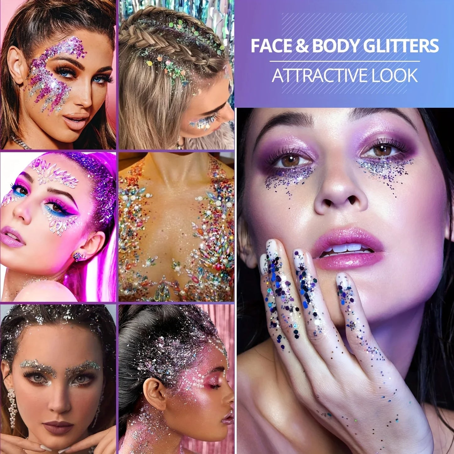 Holographic Body & Face Glitter Stick: Festival Ready