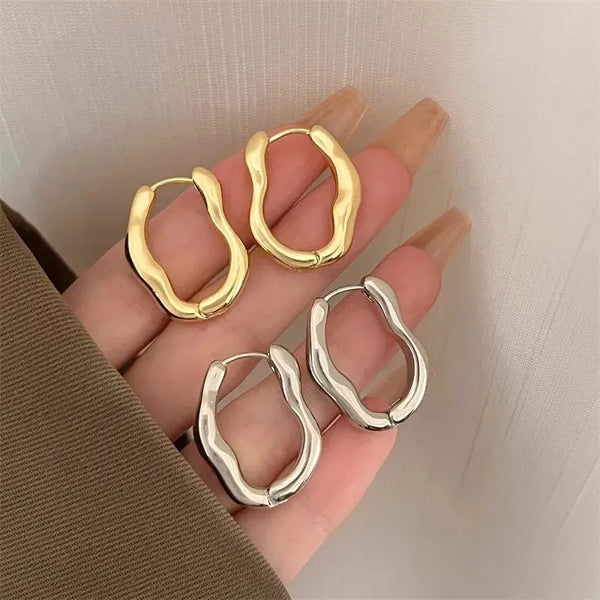 Gold Geometric Ear Hoops
